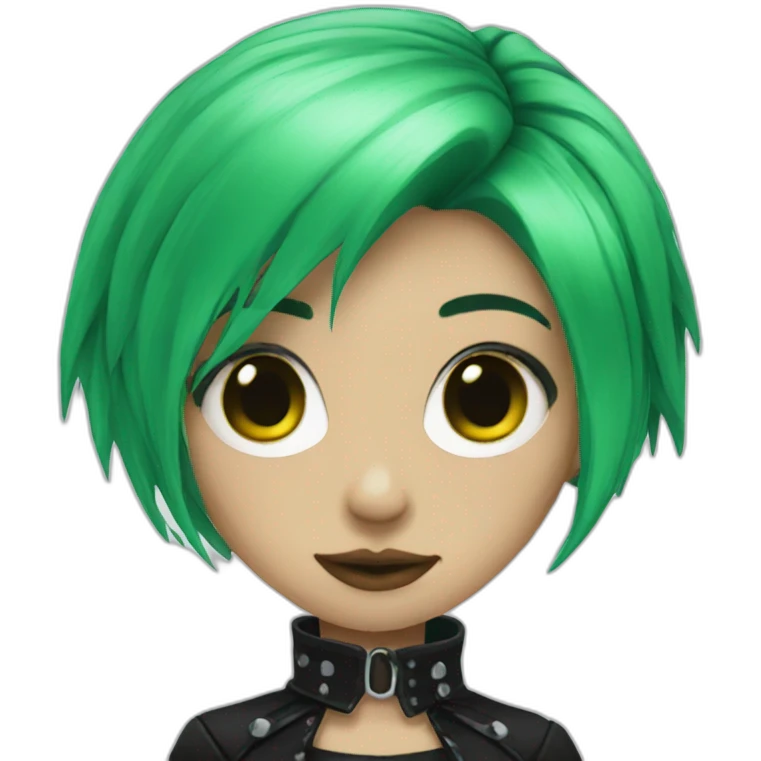 Goth girl green hair emoji