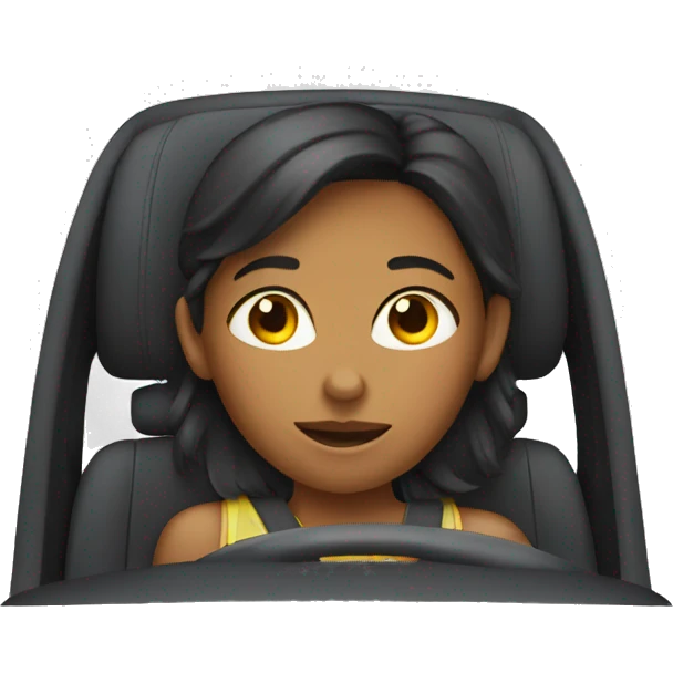 Girl in car emoji