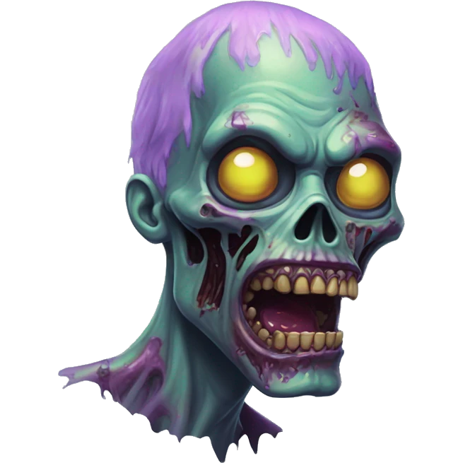Holographic oilslick zombie emoji
