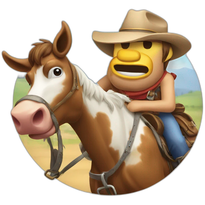 Cow-boys chevauche fusée emoji