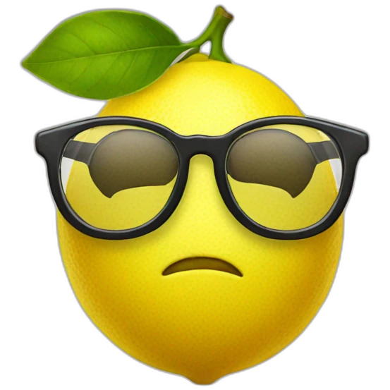 Lemon with nerd glasses emoji