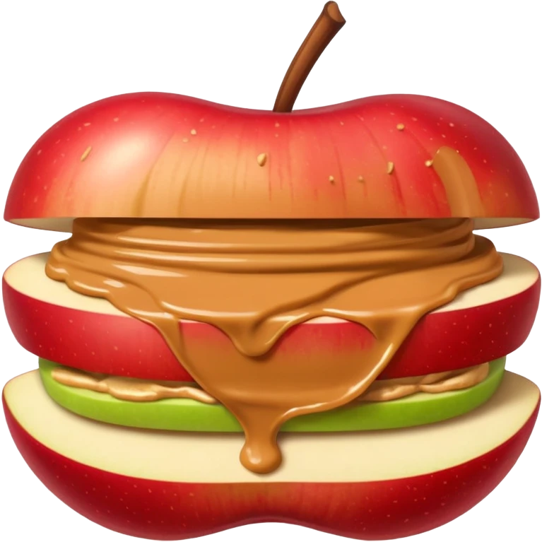 sliced apple with peanutbutter emoji