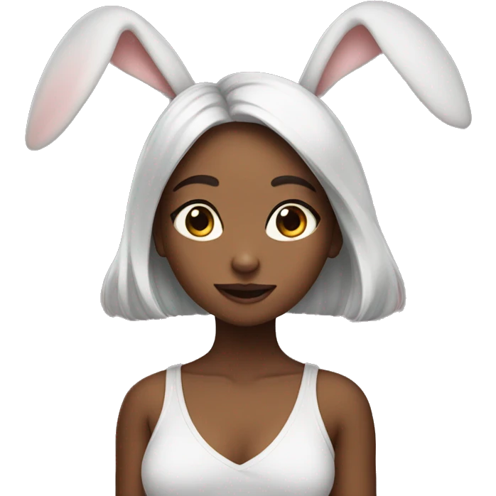 Cute girl with bunny ears emoji