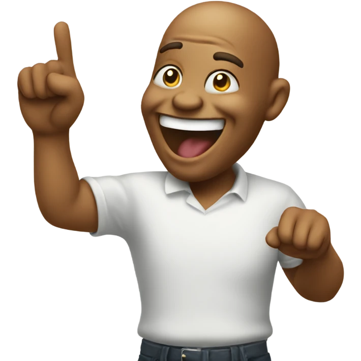 laughing emoji with a pointing finger emoji