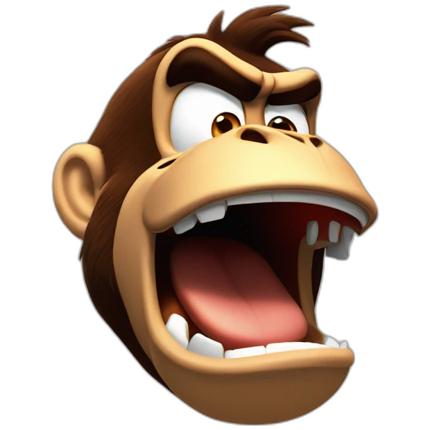 Donkey Kong screaming in pain emoji