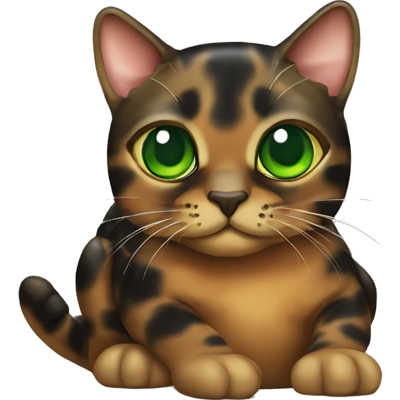 Tortoise shell cat with green eyes emoji emoji