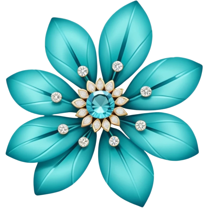 Aqua flower with diamonds  emoji