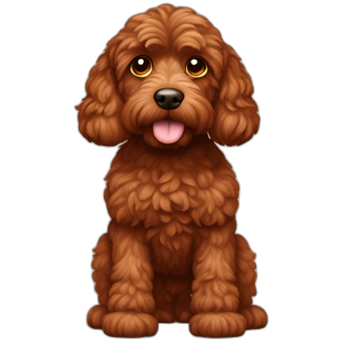 Full body reddish brown cockapoo emoji