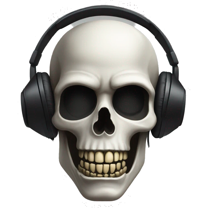 A skull face paint men wearing headphones emoji