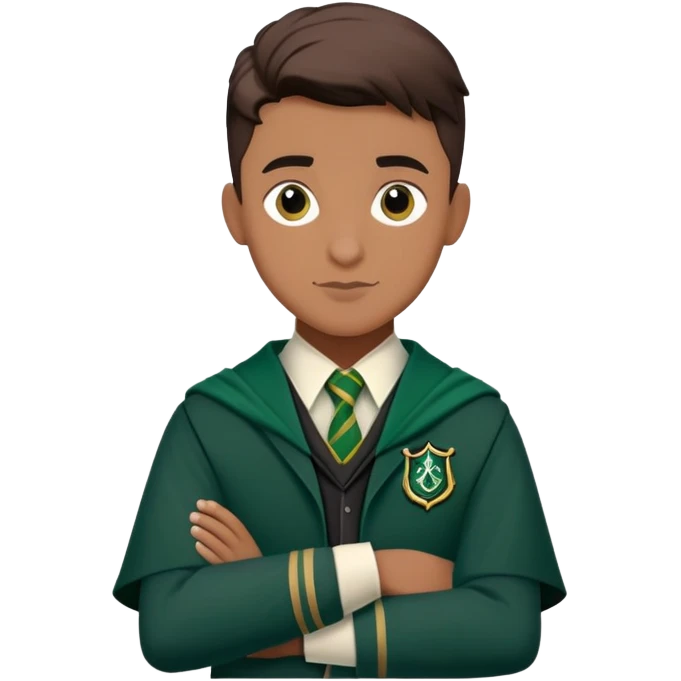 louis cordice is Blaise Zabini in harry potter, wear hogwarts slytherin uniform emoji