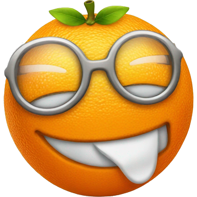 Orange with glass emoji