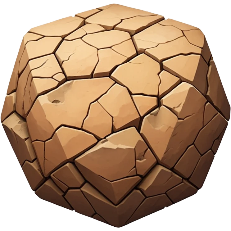 american-very-old-broken-cracked-intricate-stone-age-rocky-crusted-dodecahedron-shaped emoji