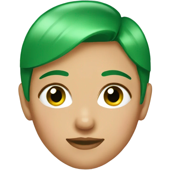 green eyes red short haired female emoji