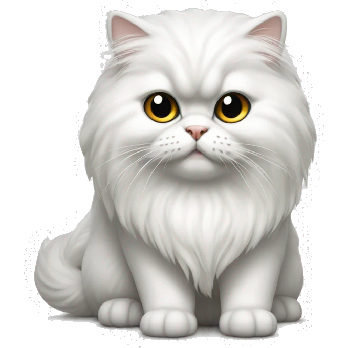 White persian with a black bow on the head emoji