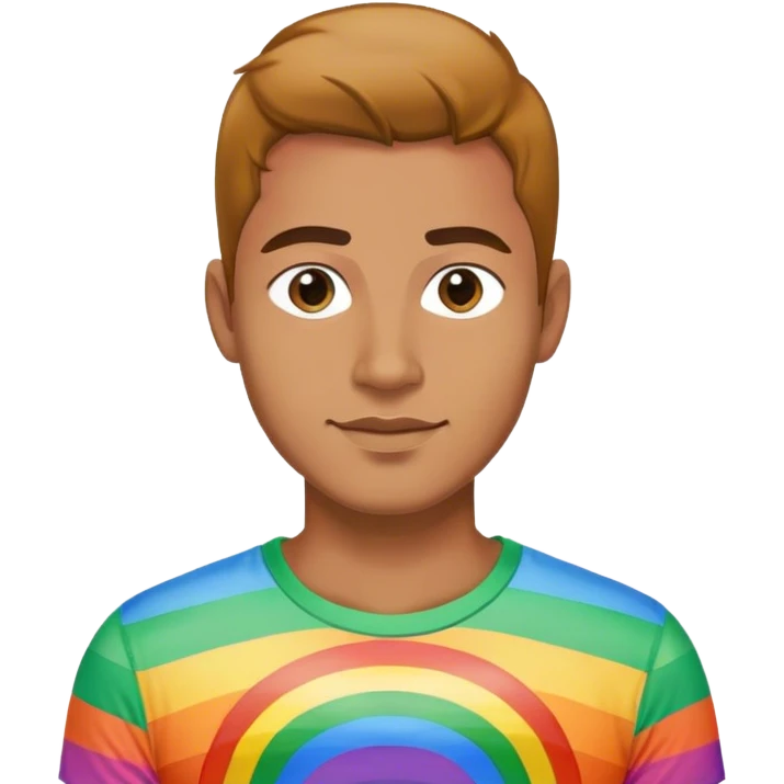 Man wearing rainbow shirt  emoji
