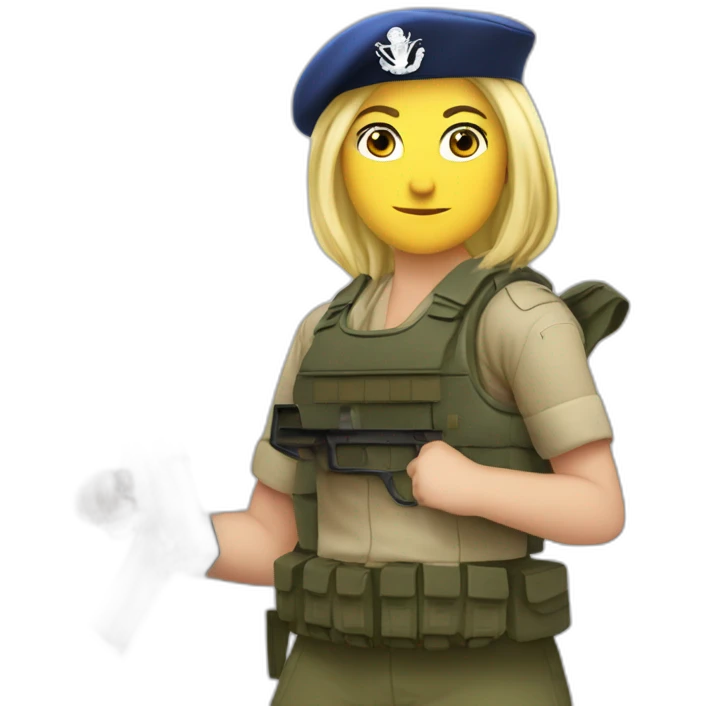 Marine Le pen with a an ak47 emoji