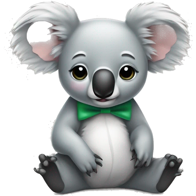 koala laying with a bow emoji