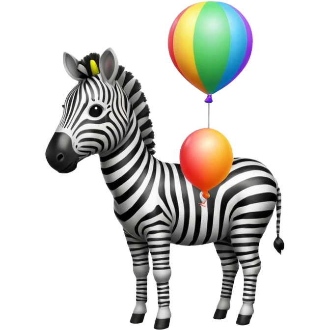zebra with balloon emoji