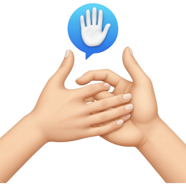 two white hands in a secret handshake emoji