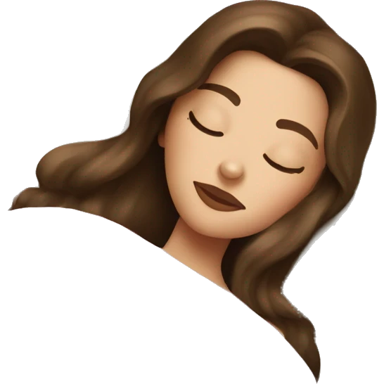 sleeping beauty brunette white girl with a silk pillow emoji