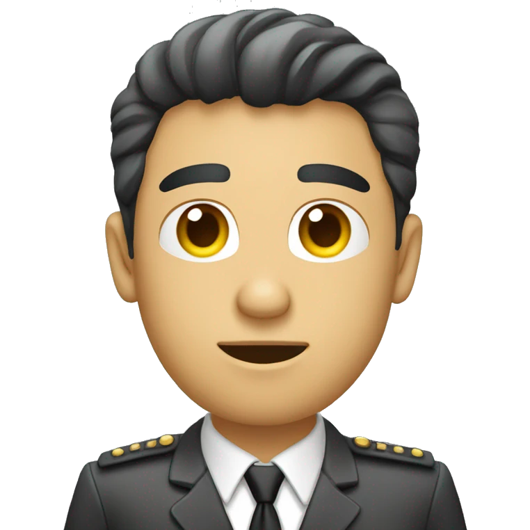 joven oficinista sentado mirando pc emoji