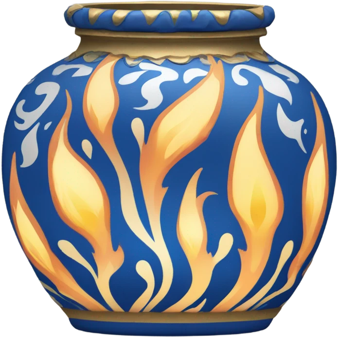 flame on jar egypt gold white blue  emoji
