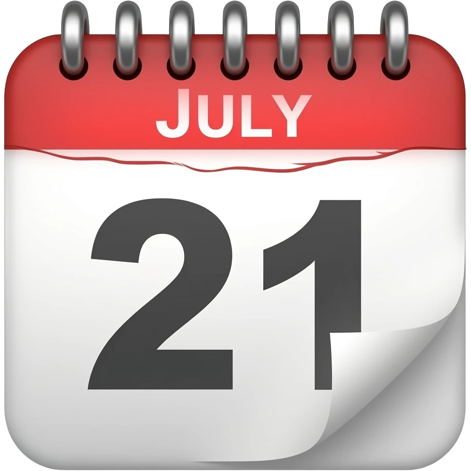 21th in calander only with write a july emoji