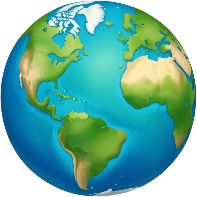 Minimalist Earth globe with blue oceans and green landmasses shaped exactly like the number 812, clean iOS emoji style, simple design emoji