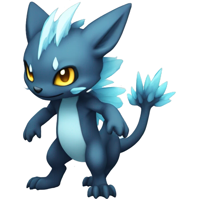 a anthro chibi-style dark-type-ice-type Fakémon-hybrid full body emoji