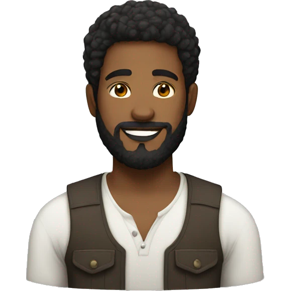 young styled black man with beard and shirt emoji