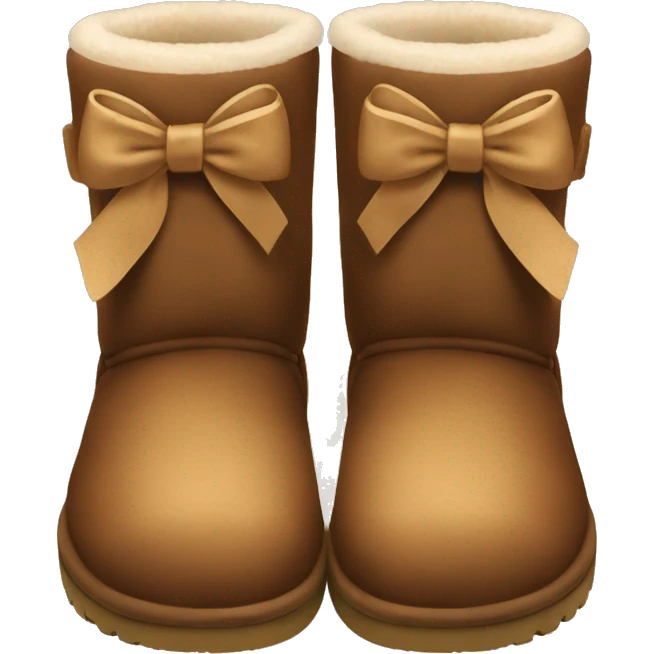 mini brown uggs with bow  emoji