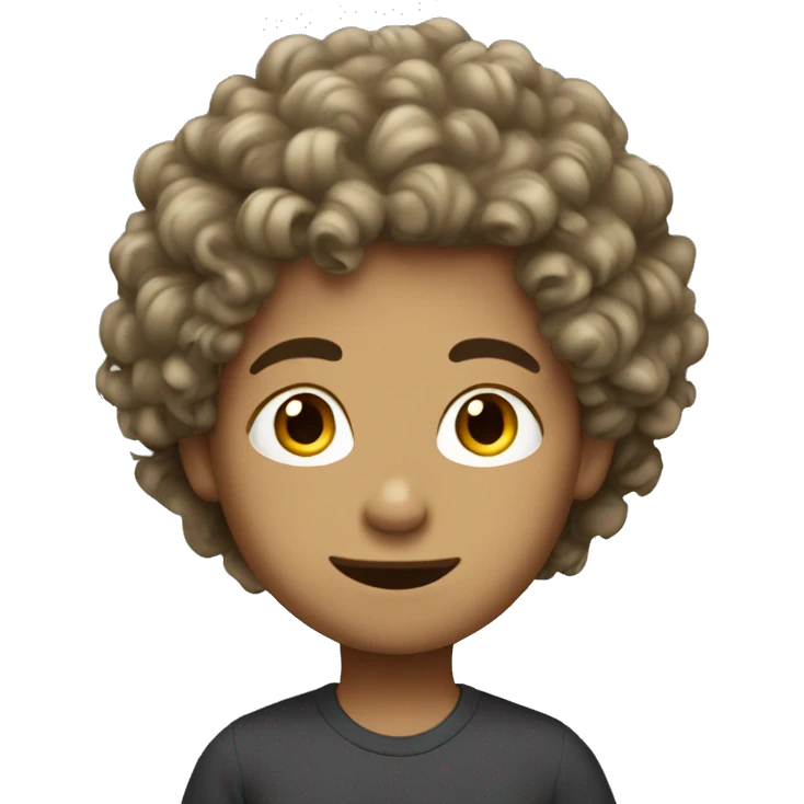 A boy curly hair white  emoji