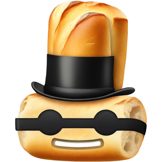 Baguette with a top hat emoji
