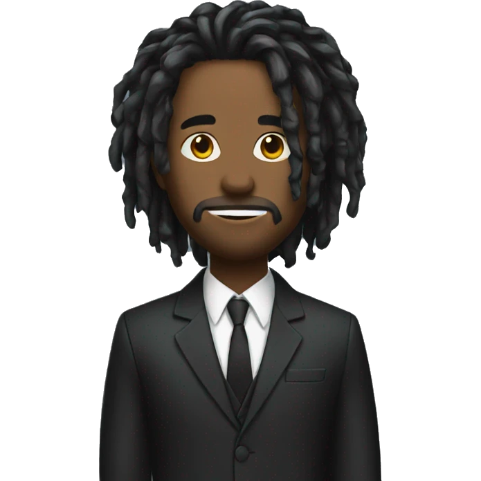black wick with suit and locs emoji