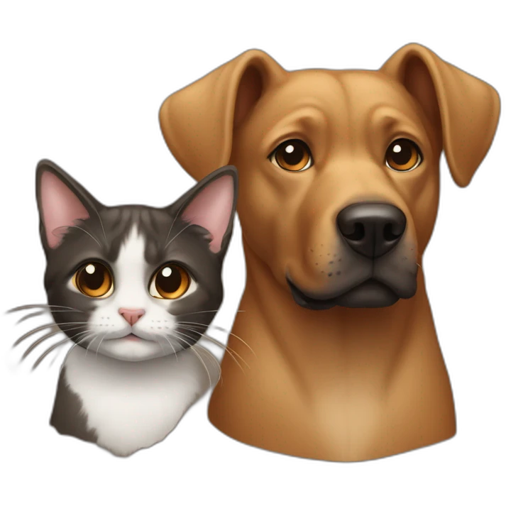 Dog Brown with à cat black emoji