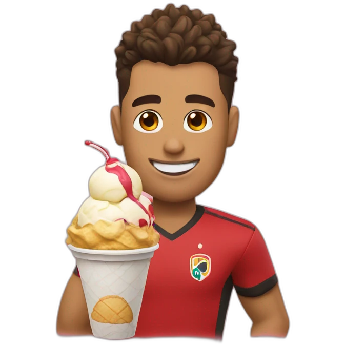 Ronaldo with ICE cream emoji