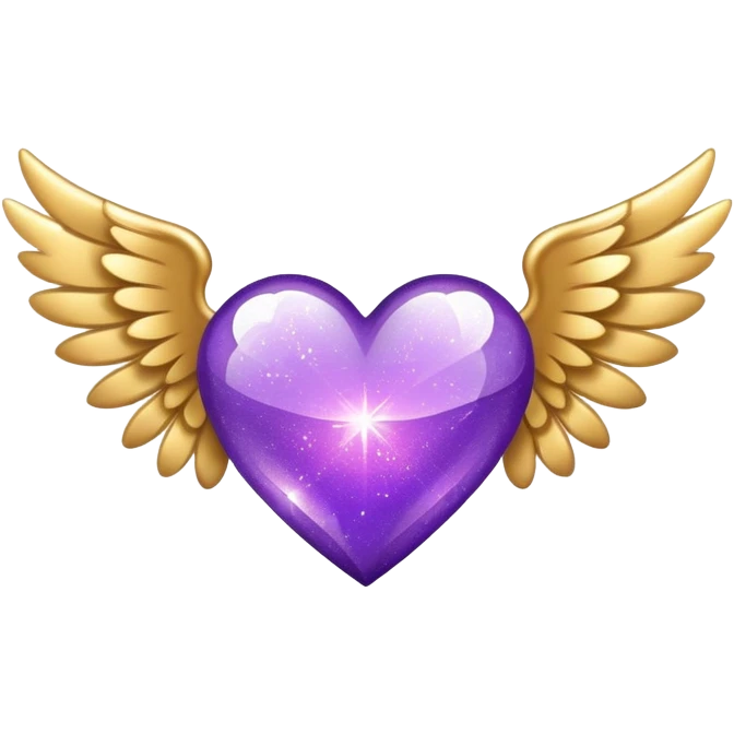 Glittering ✨ Heart💜 having wings on both sides emoji