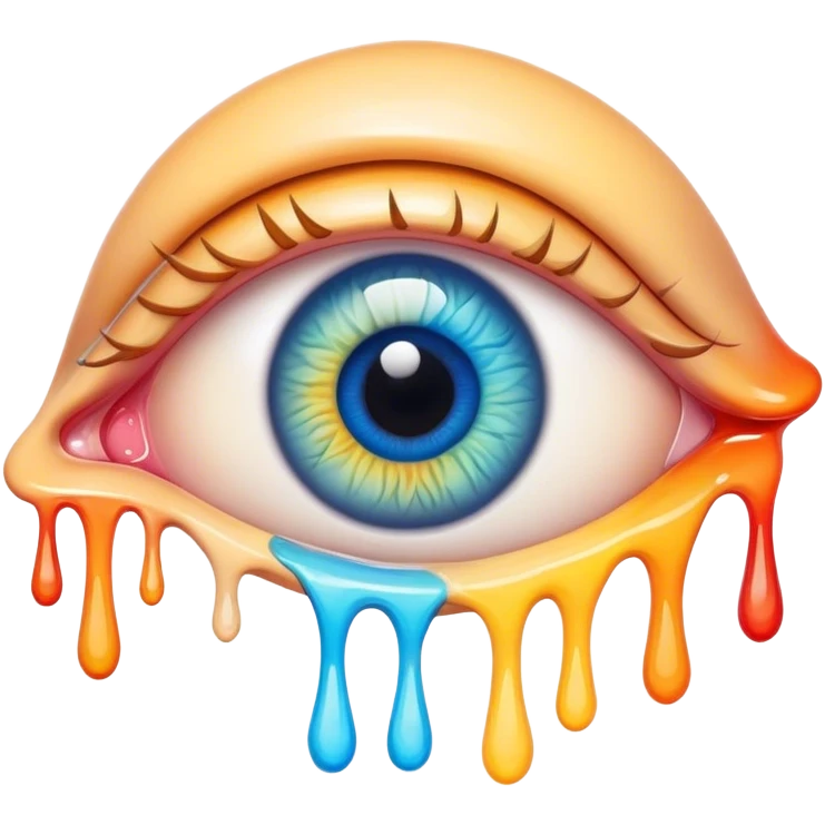 melted surreal colorful eye emoji