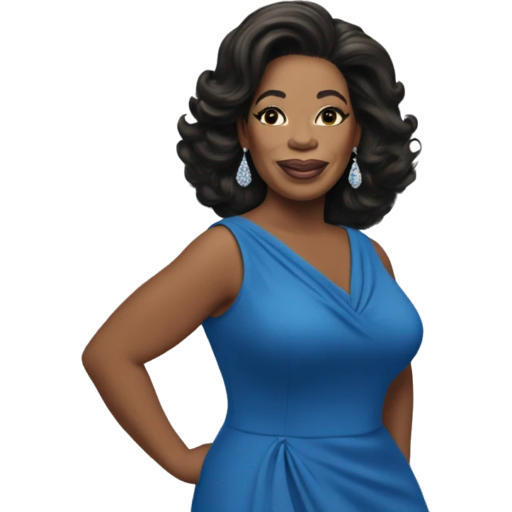 Oprah Winfrey blue dress emoji