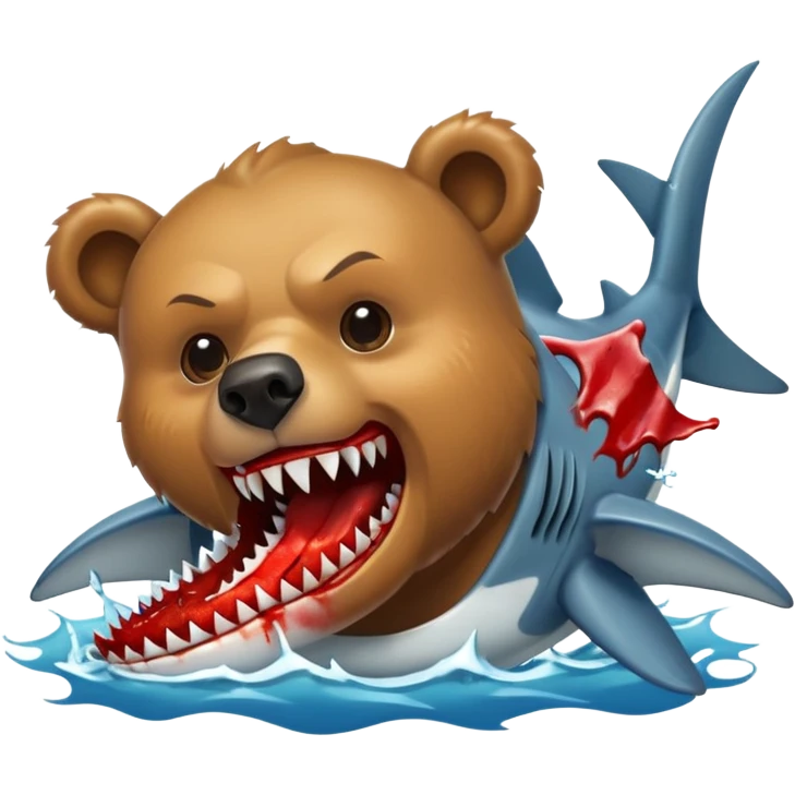 bear eating shark emoji