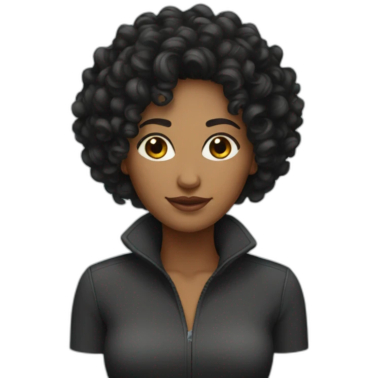 curly-black-hair-woman emoji