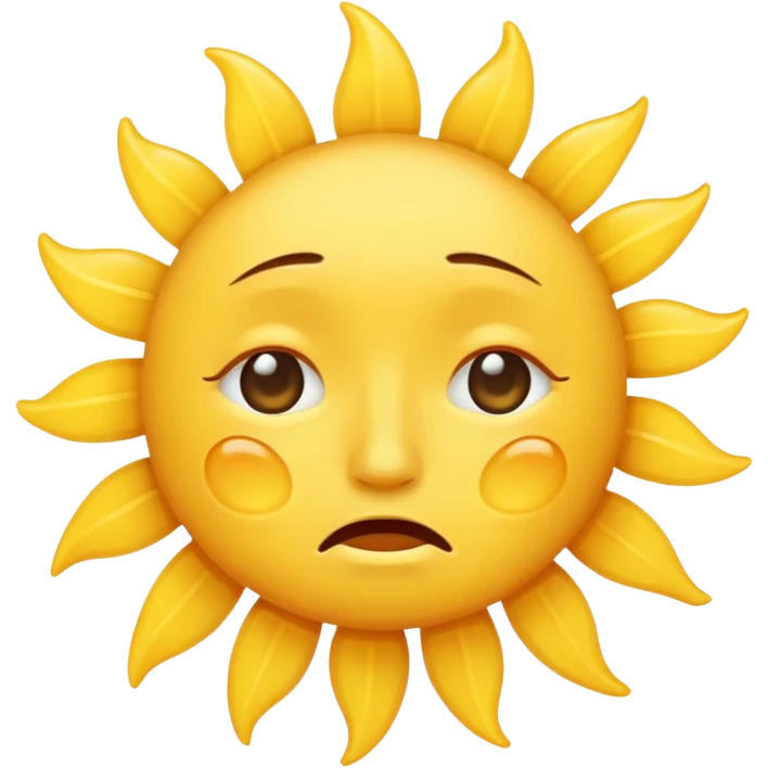 crying sun, simple emoji style, single tear, no background emoji