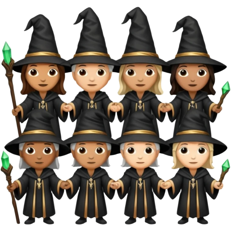 make bitlife kind of bitmojies of the harry potter universe. Make different kind of wizards and witches with different ages. emoji