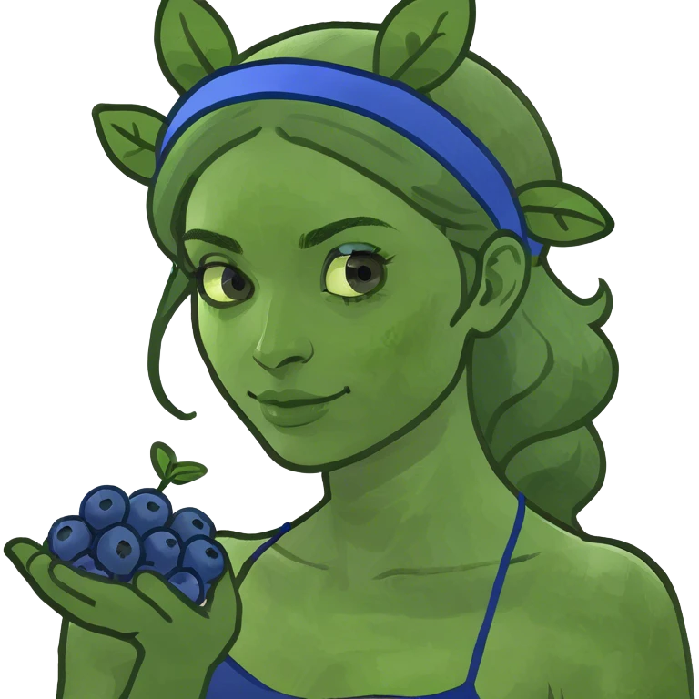 Woman eat blueberry emoji