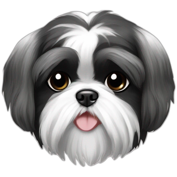 shih tzu Preto e branco emoji