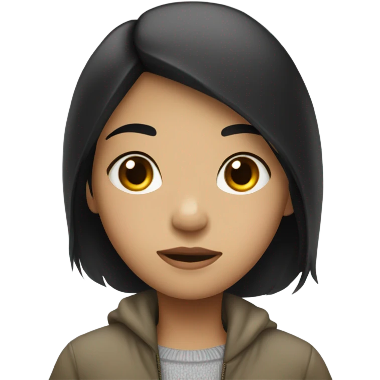 Black hair girl freezing emoji