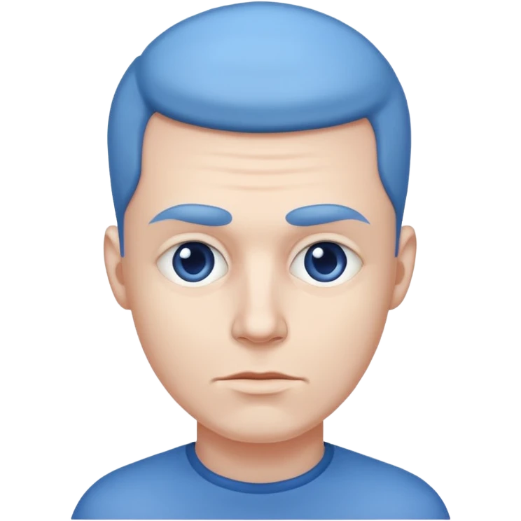 man with large blue head emoji