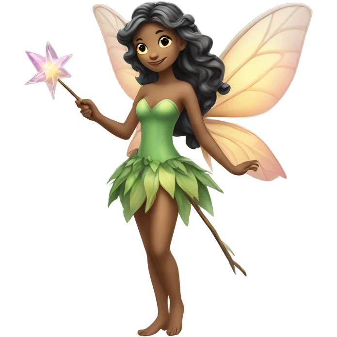 A beautiful fairy with a wand emoji