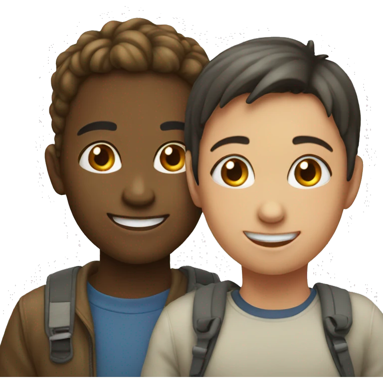 smiling girl with boy emoji