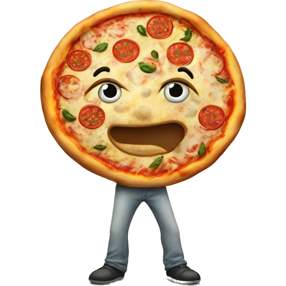 A pizza standing emoji